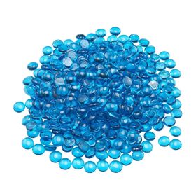 20LBS Fire Glass Beads 3/4-Inch Fireplace Glass Rocks for Firepit Caribbean Blue