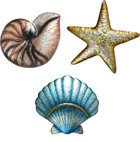 3 Pcs Metal Beach Wall Decor Sea Star Shell Conch Metal Decor Ocean Theme Marine Coastal Bathroom Decorations Rustic Valentine Nautical Wall Art for O