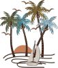 Coastal Metal Wall Art Palm Tree Metal Wall Art Outdoor Beach Bathroom Decor Tropical Tree Sculptures for Indoor Outdoor Decor(Sailboat)