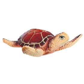 4"W Miniature Cute Brown Sea Turtle Brown Small Figurine Home Decor Gift
