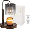 Candle Warmer Lamp with Timer: Black Candle Warming Lamp Height Adjustable Wax Melt Warmer Dimmable Modern New Home Bedroom Decor Christmas Housewarmi