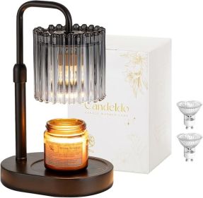 Candle Warmer Lamp with Timer: Black Candle Warming Lamp Height Adjustable Wax Melt Warmer Dimmable Modern New Home Bedroom Decor Christmas Housewarmi