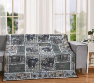 QUILT THROW BLANKET BEAR LODGE 50"X60"