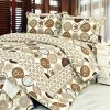 [Ramya] Cotton 3PC Floral Vermicelli-Quilted Printed Quilt Set (Full/Queen Size)