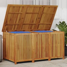 Garden Storage Box Brown Solid Acacia Wood Large