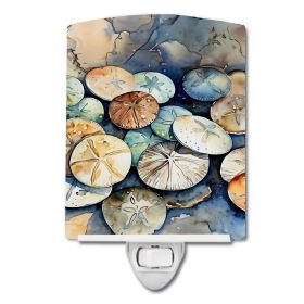 NEW Sand Dollars Ceramic Night Light Compact, UL-Certified, Ideal for Bedroom, Bathroom, Nursery, Hallway, Kitchen, 6x4x3, Multicolor