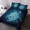 Turtle Queen Bedding Set for Boys Girls 3 Piece Beach Theme Duvet Cover Teal Turquoise Sea Turtle Comforter Cover Kids Teens Tortoise Bed Set (Queen)