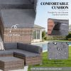 7-piece courtyard furniture set, outdoor segmented sofa set, garden set, gray