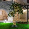 3-Piece Pre-Lit Palm Tree Set - 4/5/6ft Heights, 930 Warm White LEDs, Green PVC+Metal