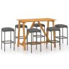 Garden Bar Set Gray and Anthracite Solid Acacia wood Large