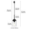 4 Pack H-Type Track Lighting Pendants Black Ceiling Track Hanging Light Fixtures with Clear Glass Shades, Compatible with H Type Track Lighting Rail