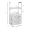 Farmhouse Bathroom Storage Cabinet, Linen Cabinet with Drawer and Shelves, 23.5" x 13" x 48.5", White