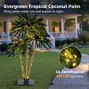 3-Piece Pre-Lit Palm Tree Set - 4/5/6ft Heights, 930 Warm White LEDs, Green PVC+Metal