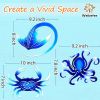 Metal Wall Art Decor Octopus Crab Manta Ray Coastal Nautical Ocean Mother's Day Decor Concise 9'' Set of 3 Hanging Mother's Day Decorations Gift for B