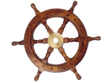 Deluxe Class Wood and Brass Decorative Ship Wheel 12""