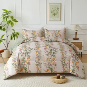 3pieces Comforter Set King Comforter X1 Pillowcasex2 Extremely Diverse Styles (Option: Flowers LuoXian)