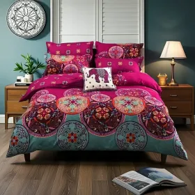 3pcs Duvet Cover Set Queen Duvet Coverx1 Pillowcasex2 Extremely Diverse Styles (Option: Boho)