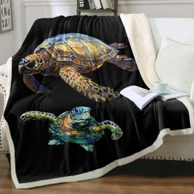 Sea Turtle Blanket Coastal Throw Cozy Beach and Nautical Sea Turtles Decor Blankets Turtle Gifts for Kids and Adults (size: 150x200cm)