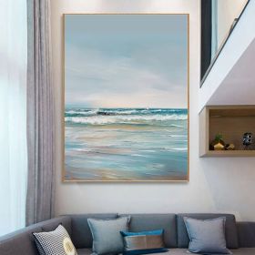 Large Ocean Seascape Oil Painting On Canvas Original Sea Art Sea Landscape Painting Sea Level Abstract Oil Painting Living room Wall Decor (Style: 01, size: 50x70cm)