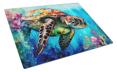 NEW Loggerhead Sea Turtle Glass Cutting Board Decorative Tempered Glass Kitchen Cutting and Serving Board Large Size Chopping Board (Default: Default)