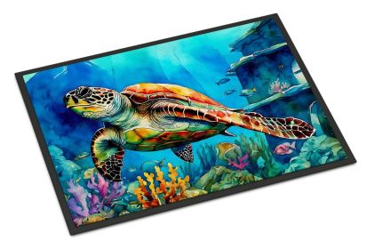 Loggerhead Sea Turtle Doormat Front Door Mat Indoor Outdoor Rugs for Entryway, Non Slip Washable Low Pile, 24H X 36W (Default: Default)