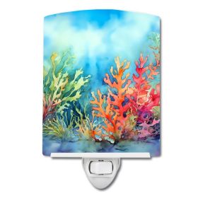NEW Seaweed Ceramic Night Light Compact, UL-Certified, Ideal for Bedroom, Bathroom, Nursery, Hallway, Kitchen, 6x4x3, Multicolor (Default: Default)