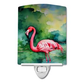 NEW Flamingo Ceramic Night Light Compact, UL-Certified, Ideal for Bedroom, Bathroom, Nursery, Hallway, Kitchen, 6x4x3, Multicolor (Default: Default)