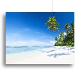 Coastline and Palm Tree Canvas Print or Poster (Type: Standard Framed Canvas Print, size: 16" x 12" / 42cm x 30cm (approx))